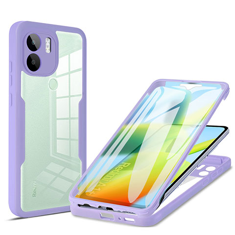 Custodia Silicone Trasparente Laterale 360 Gradi Cover MJ1 per Xiaomi Redmi A1 Plus Viola