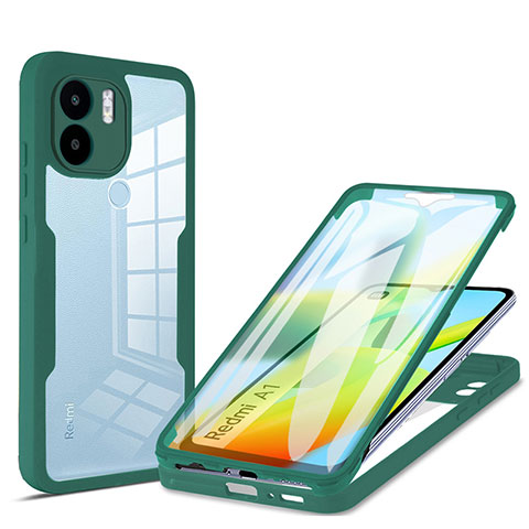 Custodia Silicone Trasparente Laterale 360 Gradi Cover MJ1 per Xiaomi Redmi A2 Verde