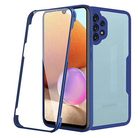 Custodia Silicone Trasparente Laterale 360 Gradi Cover MJ2 per Samsung Galaxy A32 5G Blu