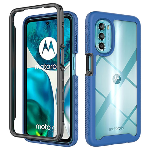 Custodia Silicone Trasparente Laterale 360 Gradi Cover per Motorola Moto Edge (2022) 5G Blu