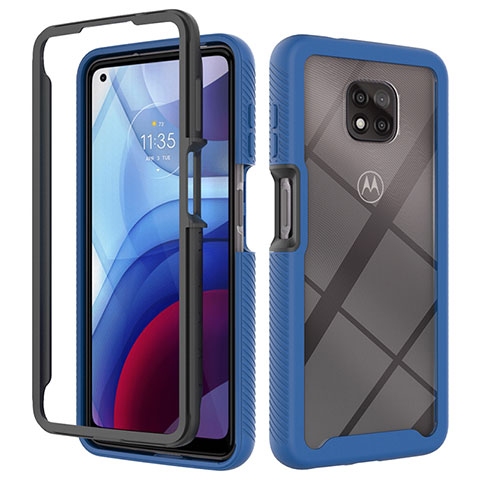 Custodia Silicone Trasparente Laterale 360 Gradi Cover per Motorola Moto G Power (2021) Blu