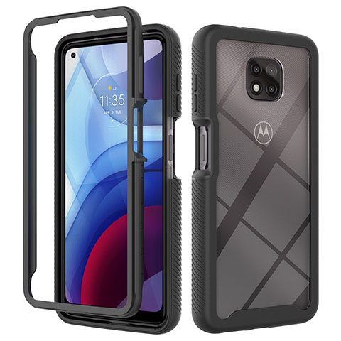 Custodia Silicone Trasparente Laterale 360 Gradi Cover per Motorola Moto G Power (2021) Nero