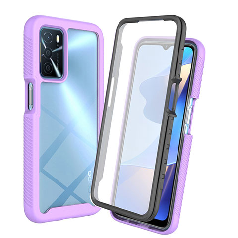 Custodia Silicone Trasparente Laterale 360 Gradi Cover per Oppo A16s Lavanda