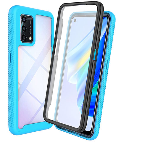 Custodia Silicone Trasparente Laterale 360 Gradi Cover per Oppo F19 Cielo Blu