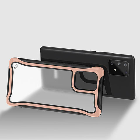 Custodia Silicone Trasparente Laterale 360 Gradi Cover per Samsung Galaxy S10 Lite Oro Rosa