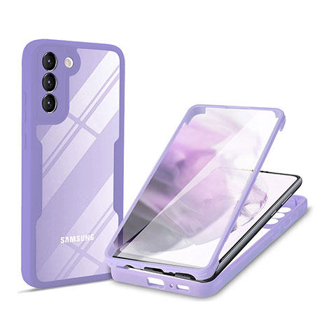 Custodia Silicone Trasparente Laterale 360 Gradi Cover per Samsung Galaxy S22 5G Viola