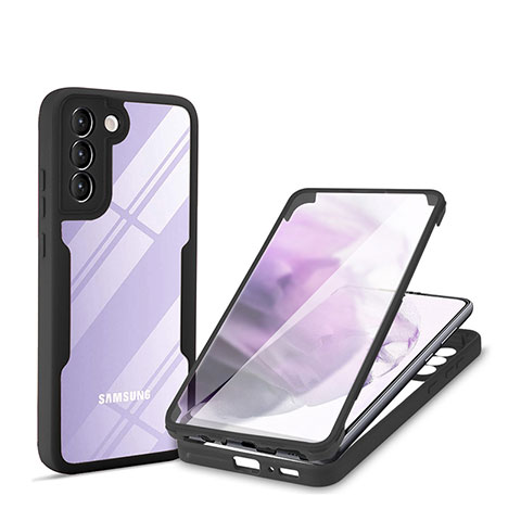 Custodia Silicone Trasparente Laterale 360 Gradi Cover per Samsung Galaxy S22 Plus 5G Nero