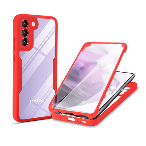 Custodia Silicone Trasparente Laterale 360 Gradi Cover per Samsung Galaxy S25 Plus 5G Rosso