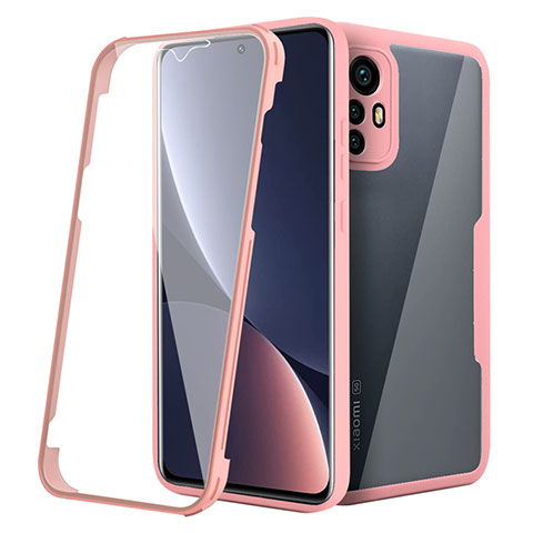 Custodia Silicone Trasparente Laterale 360 Gradi Cover per Xiaomi Mi 12 5G Rosa