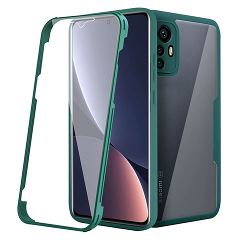 Custodia Silicone Trasparente Laterale 360 Gradi Cover per Xiaomi Mi 12 5G Verde