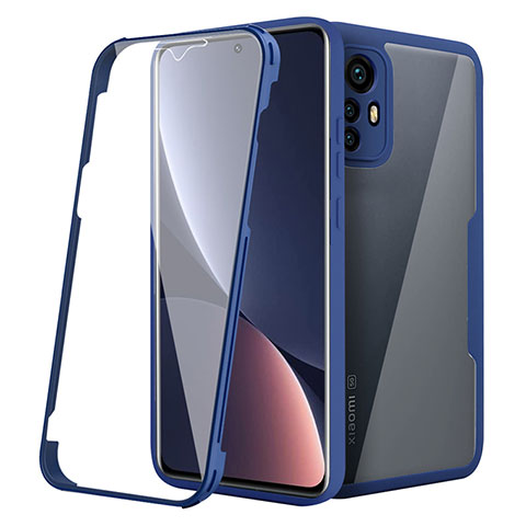 Custodia Silicone Trasparente Laterale 360 Gradi Cover per Xiaomi Mi 12S Pro 5G Blu