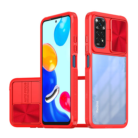 Custodia Silicone Trasparente Laterale 360 Gradi Cover QW1 per Xiaomi Redmi Note 11 4G (2022) Rosso