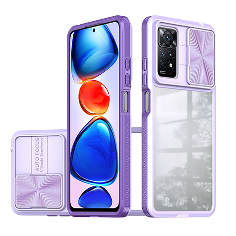 Custodia Silicone Trasparente Laterale 360 Gradi Cover QW1 per Xiaomi Redmi Note 11 Pro 4G Viola