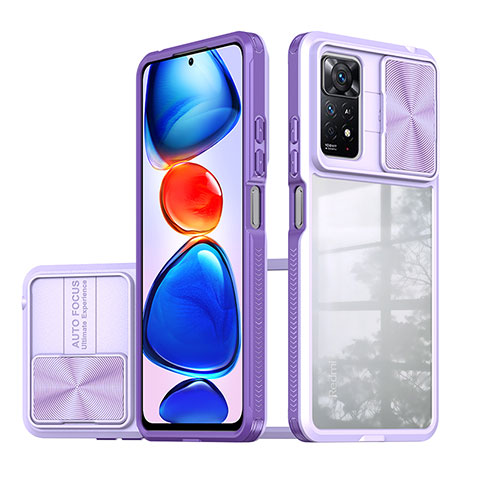 Custodia Silicone Trasparente Laterale 360 Gradi Cover QW1 per Xiaomi Redmi Note 11 Pro 5G Viola