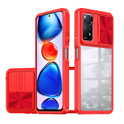 Custodia Silicone Trasparente Laterale 360 Gradi Cover QW1 per Xiaomi Redmi Note 12 Pro 4G Rosso