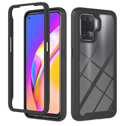 Custodia Silicone Trasparente Laterale 360 Gradi Cover YB1 per Oppo F19 Pro Nero