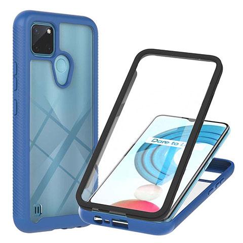 Custodia Silicone Trasparente Laterale 360 Gradi Cover YB1 per Realme C21Y Blu