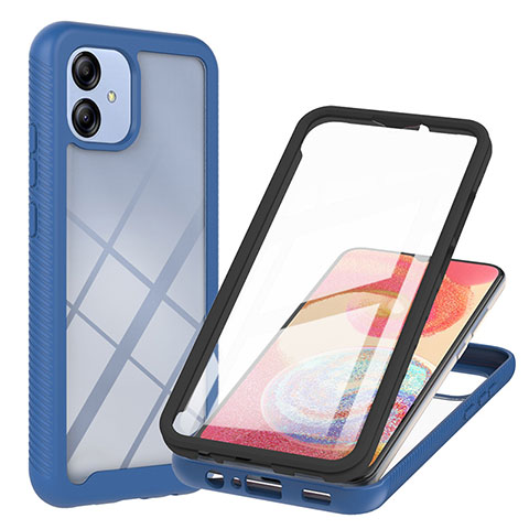 Custodia Silicone Trasparente Laterale 360 Gradi Cover YB1 per Samsung Galaxy A04 4G Blu