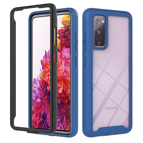 Custodia Silicone Trasparente Laterale 360 Gradi Cover YB1 per Samsung Galaxy S20 Lite 5G Blu