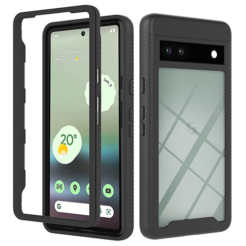 Custodia Silicone Trasparente Laterale 360 Gradi Cover YB2 per Google Pixel 7a 5G Nero