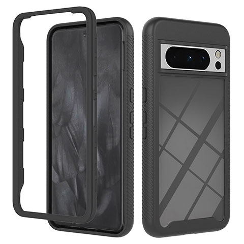 Custodia Silicone Trasparente Laterale 360 Gradi Cover YB2 per Google Pixel 8 Pro 5G Nero