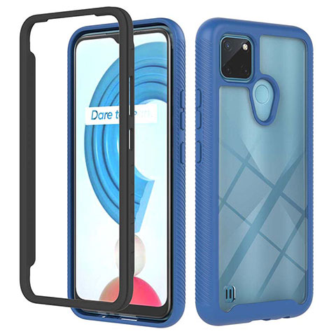 Custodia Silicone Trasparente Laterale 360 Gradi Cover YB2 per Realme C21Y Blu