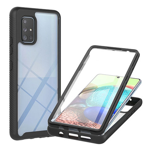 Custodia Silicone Trasparente Laterale 360 Gradi Cover YB2 per Samsung Galaxy A71 5G Nero