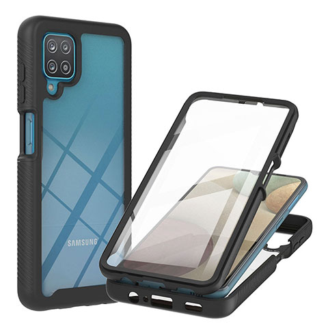 Custodia Silicone Trasparente Laterale 360 Gradi Cover YB2 per Samsung Galaxy F12 Nero