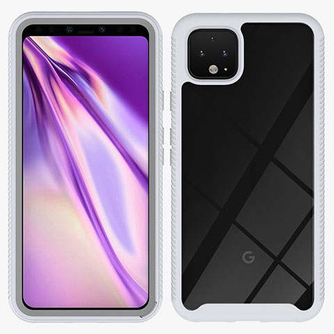 Custodia Silicone Trasparente Laterale 360 Gradi Cover ZJ1 per Google Pixel 4 XL Bianco