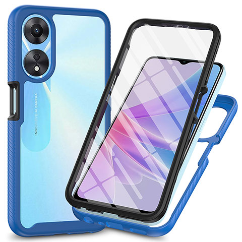 Custodia Silicone Trasparente Laterale 360 Gradi Cover ZJ1 per Oppo A78 5G Blu