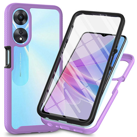 Custodia Silicone Trasparente Laterale 360 Gradi Cover ZJ1 per Oppo A78 5G Lavanda