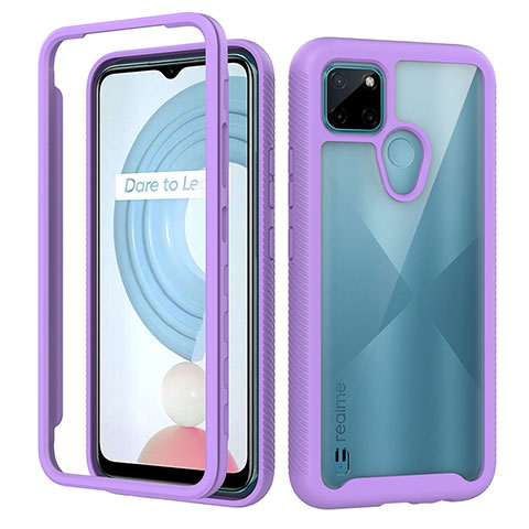 Custodia Silicone Trasparente Laterale 360 Gradi Cover ZJ1 per Realme C25Y India Lavanda