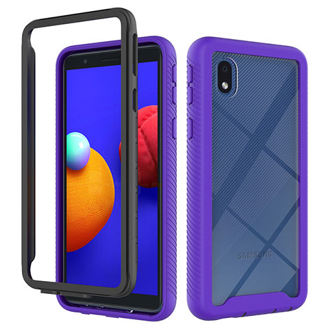 Custodia Silicone Trasparente Laterale 360 Gradi Cover ZJ1 per Samsung Galaxy A01 Core Lavanda