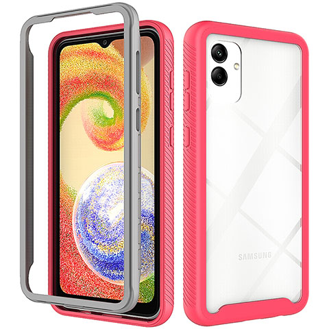 Custodia Silicone Trasparente Laterale 360 Gradi Cover ZJ1 per Samsung Galaxy A04 4G Rosa Caldo