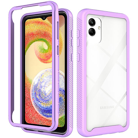 Custodia Silicone Trasparente Laterale 360 Gradi Cover ZJ1 per Samsung Galaxy A04 4G Viola