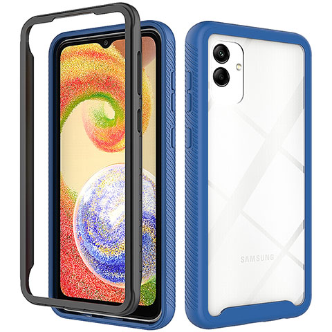 Custodia Silicone Trasparente Laterale 360 Gradi Cover ZJ1 per Samsung Galaxy A04E Blu