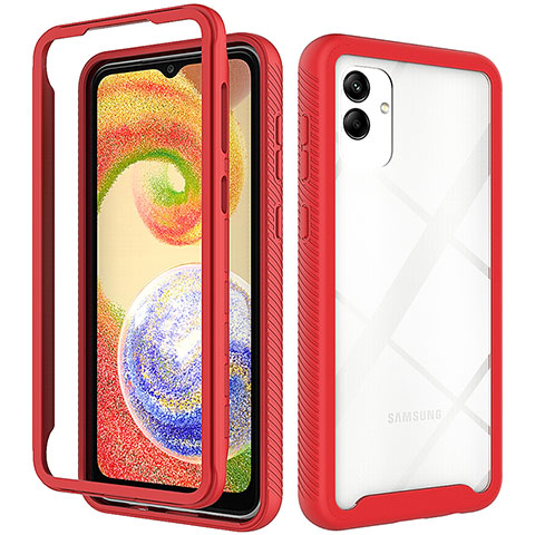 Custodia Silicone Trasparente Laterale 360 Gradi Cover ZJ1 per Samsung Galaxy A04E Rosso