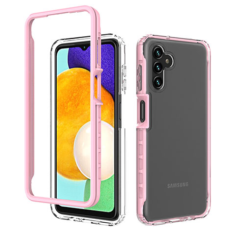 Custodia Silicone Trasparente Laterale 360 Gradi Cover ZJ1 per Samsung Galaxy A04s Rosa