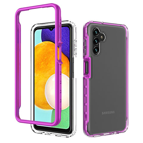 Custodia Silicone Trasparente Laterale 360 Gradi Cover ZJ1 per Samsung Galaxy A04s Viola