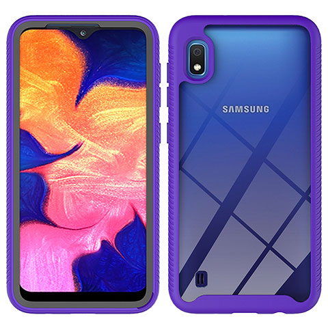 Custodia Silicone Trasparente Laterale 360 Gradi Cover ZJ1 per Samsung Galaxy A10 Lavanda