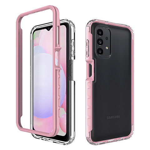 Custodia Silicone Trasparente Laterale 360 Gradi Cover ZJ1 per Samsung Galaxy A13 4G Rosa