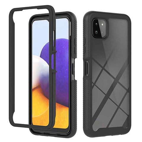 Custodia Silicone Trasparente Laterale 360 Gradi Cover ZJ1 per Samsung Galaxy A22 5G Nero