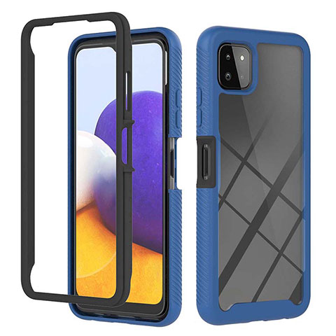 Custodia Silicone Trasparente Laterale 360 Gradi Cover ZJ1 per Samsung Galaxy A22s 5G Blu