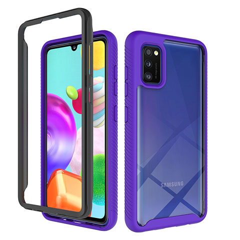 Custodia Silicone Trasparente Laterale 360 Gradi Cover ZJ1 per Samsung Galaxy A41 Lavanda