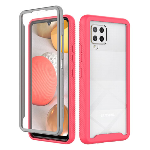 Custodia Silicone Trasparente Laterale 360 Gradi Cover ZJ1 per Samsung Galaxy A42 5G Rosa Caldo