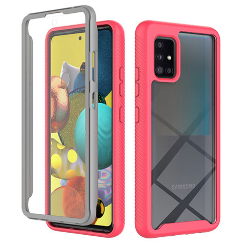 Custodia Silicone Trasparente Laterale 360 Gradi Cover ZJ1 per Samsung Galaxy A51 5G Rosa Caldo