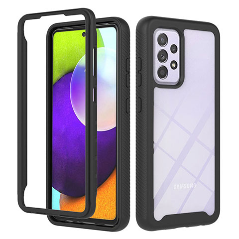 Custodia Silicone Trasparente Laterale 360 Gradi Cover ZJ1 per Samsung Galaxy A52 5G Nero