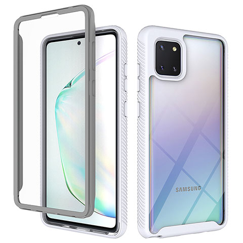 Custodia Silicone Trasparente Laterale 360 Gradi Cover ZJ1 per Samsung Galaxy A81 Bianco