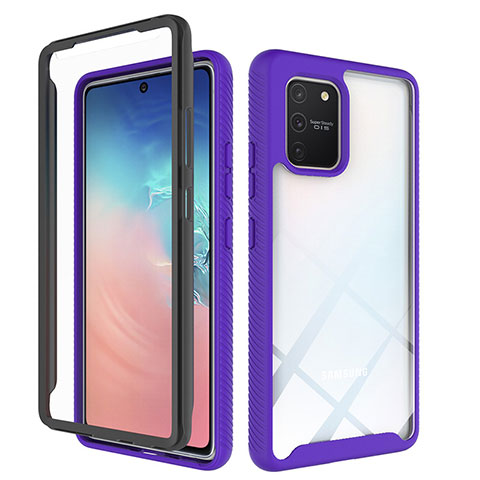 Custodia Silicone Trasparente Laterale 360 Gradi Cover ZJ1 per Samsung Galaxy A91 Lavanda