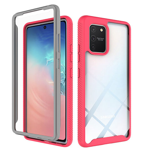 Custodia Silicone Trasparente Laterale 360 Gradi Cover ZJ1 per Samsung Galaxy S10 Lite Rosa Caldo